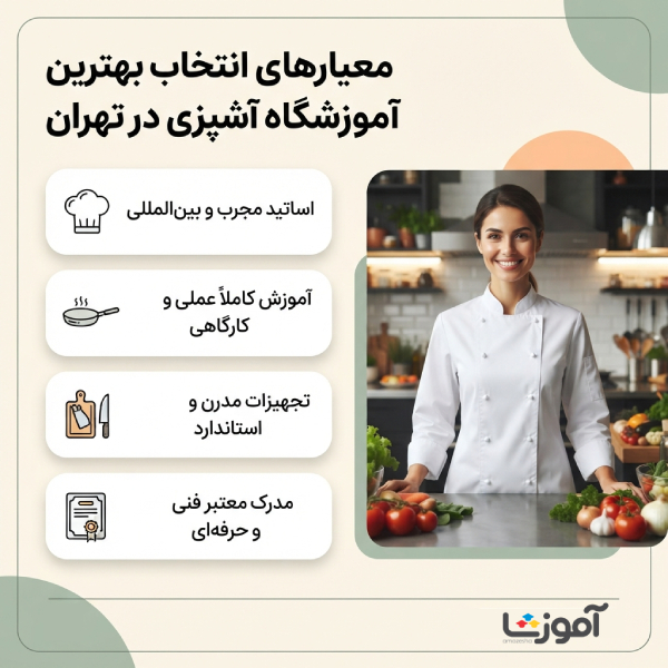 معیارهای انتخاب بهترین آموزشگاه آشپزی در تهران