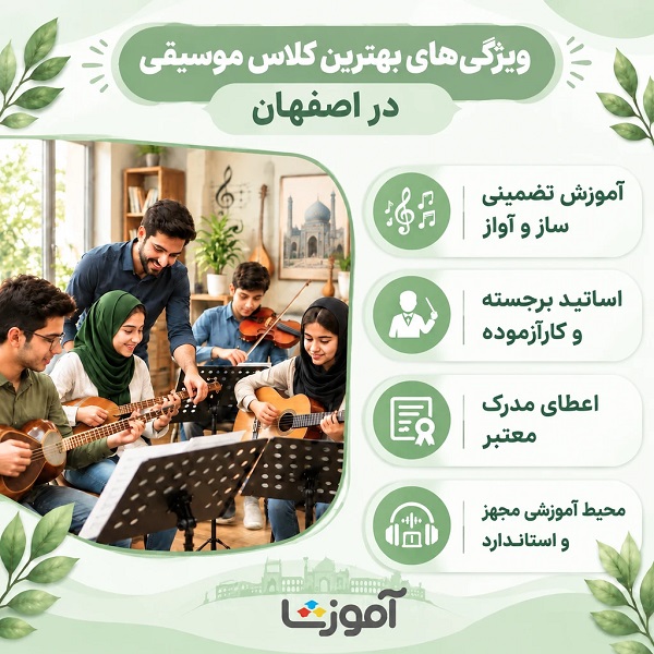 ویژگی های بهترین آموزشگاه موسیقی اصفهان