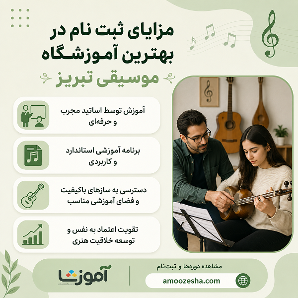 مزیای ثبت نام در بهترین آموزشگاه موسیقی در تبریز