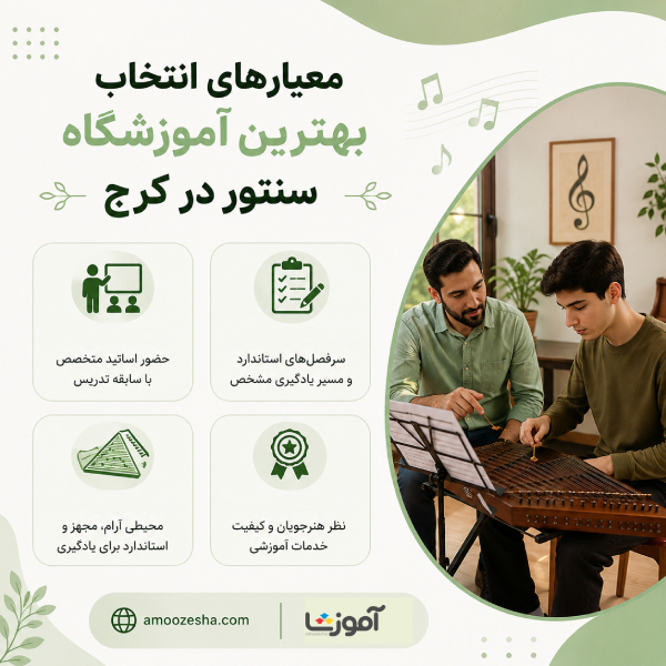 معیارهای انتخاب بهترین آموزشگاه سنتور در کرج