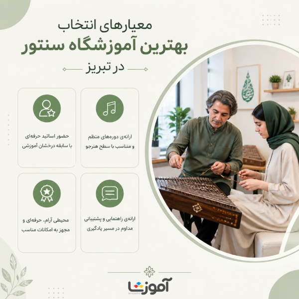 معیارهای انتخاب انتخاب بهترین آموزشگاه سنتور در تبریز