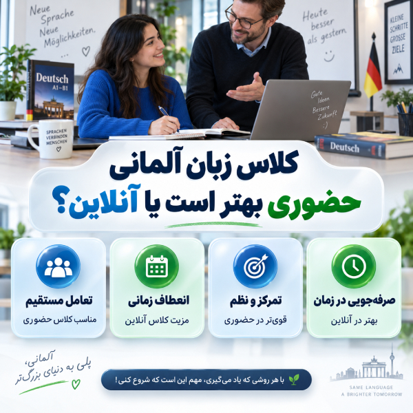 کلاس زبان آلمانی حضوری بهتر است یا آنلاین؟