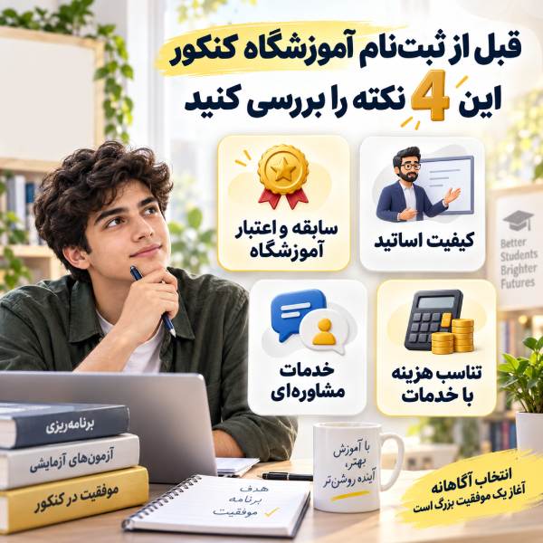قبل از ثبت نام اموزشگاه کنکور این نکات را بررسی کنید